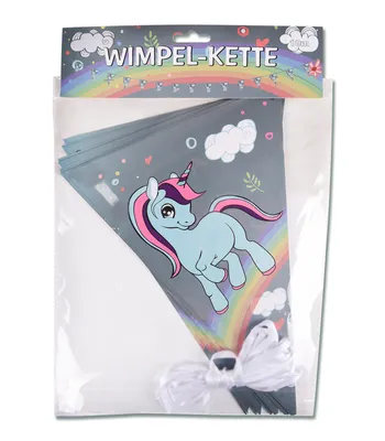 Produktbild von Wimpelgirlande Einhorn zum Geburtstag, 10m, Kindergeburtstag Partydeko