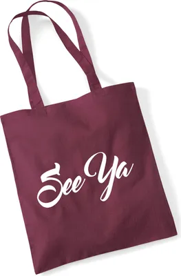 Produktbild von Huuraa Jutebeutel See Ya Spruch 10 Liter Burgundy Baumwolle Tasche Geschenkidee
