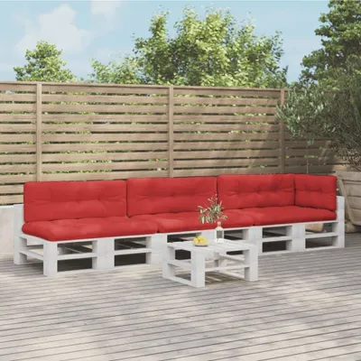 Produktbild von Design Palettenkissen 7-tlg. Rot Stoff, Klassische Sofas 2024 Neu