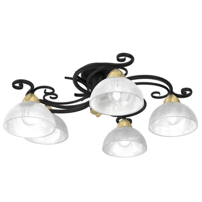 Zdjęcie produktu dla Lampa sufitowa ozdobna czarna 5 szklanych kloszy Aurora 5xE27 15W Luminex