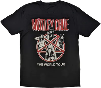 Produktbild von Motley Crue - "World Tour" T-Shirt für Herren/Damen Uni RO8716 (L) (Schwarz)