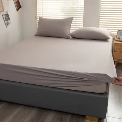 Obrázek produktu pro Prostěradlo Prostěradlo ze 100% bavlny, 200x220 cm, se 2 povlaky na polštář, vhodné pro matrace do 25 cm (světle šedá)
