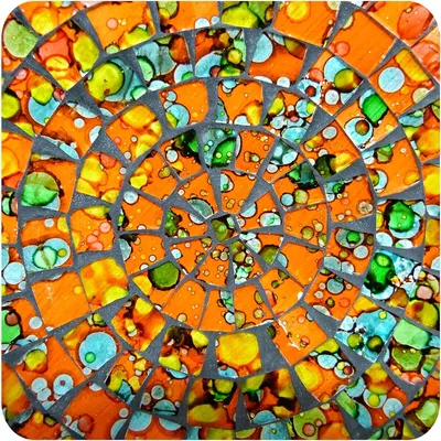 Immagine prodotto di Mosaico ciotola 3-set argilla ciotola vetro ciotola decorazione ciotola mosaico arti e mestieri vetro pietre decorazione rotonda piccolo, arancione