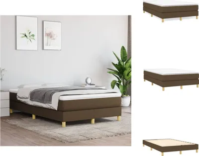Immagine prodotto di vidaXL Letto a molle con materasso in tessuto marrone scuro 120x200 cm - Letti e strutture letto