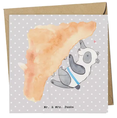 Produktbild von Mr. & Mrs. Panda Klappkarte Panda Klettern - Grau Pastell - Geschenk, faltkarte, Kletterhalle, Grußkarte, Klettersport, Glückwunschkarte, anlasskarte, doppelkarte