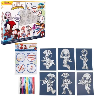 Produktbild von Disney - Marvel - Spidey and his Amazing Friends - Sprühstift-Set - Malstifte für Kinder - Malset mit Buntstiften und Malvorlagen