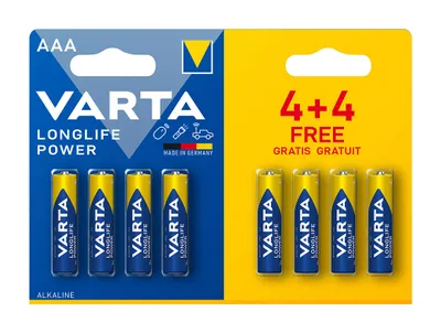 Obrázek produktu pro Varta 04903, Baterie na jedno použití, AAA, Alkalický, 1,5 V, 8 kusů, Modrá, Zlato