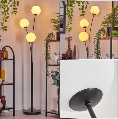 Produktbild von Fossobiubo Stehlampe aus Metall/Glas in Schwarz/Weiß