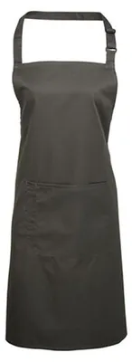 Produktbild von Premier Workwear PR154 | Colours Bib Apron With Pocket - 72 x 86 cm - Waschbar bis 60 - Farbe: Dark Grey (ca. Pantone 431) - Größe: 72 x 86 cm