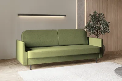 Produktbild von Sofa mit Schlaffunktion und Bettkasten, Polstersofa, Sofagarnitur Wohnlandschaft mit Bettfunktion, Couch für Wohnzimmer - Schlafsofa - POUCH - Grün - Aragon 39