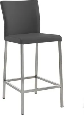 Produktbild von Daimo 2KM, Hocker, Gestell edelstahlfarbig, Bezug dunkelgrau