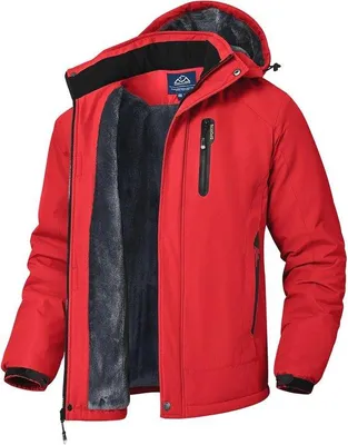 Productafbeelding van Ademend Ski-jack voor Heren - Warm en Waterdicht Winterjas met Afneembare Capuchon