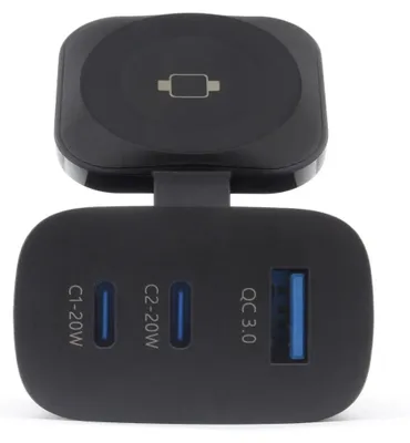 Produktbild von RealPower 450476, Drinnen, AC, Kabelloses Aufladen, Schwarz