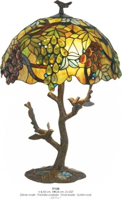 Produktbild von Casa Padrino Tiffany Tischleuchte Ø 42 x H. 64 cm - Tiffany Hockerleuchte mit Glas Lampenschirm