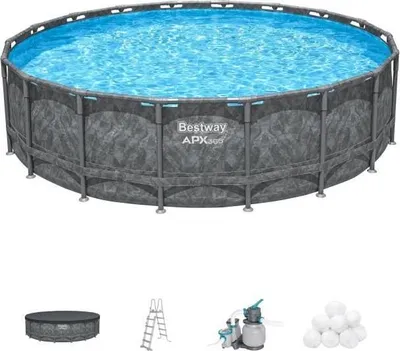 Produktbild von Aufstellpool BESTWAY APX 365, Rund 549 x 132 cm, Sandfilter, Leiter, Abdeckplane