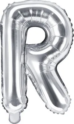 Obrázok produktu pre Fóliový balón písmeno "R", 35 cm, strieborný (1 balenie / 50 kusov)