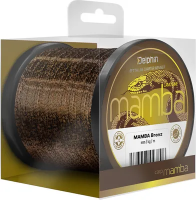 Produktbild von DELPHIN MAMBA Carp, 600m, 0,34mm, 8.1kg / 17,86lbs, braun, Monofile Karpfen Angelschnur, 101002717