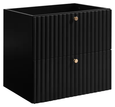 Produktbild von Badezimmer-Hängeschrank mit Platte 60, schwarz + Platte Eiche Craft, Griffe in drei Farben, 60 x 44,4 x 58,6 cm