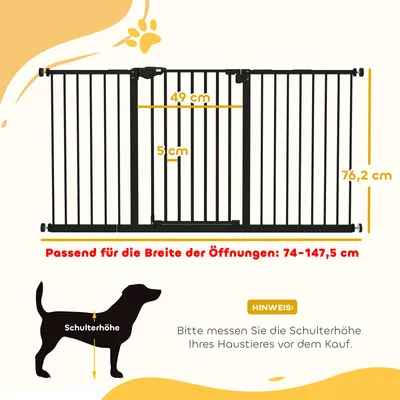 Obrázok produktu pre PawHut – ochranné mreže na dvere pre psov, ochranné mreže na schody, mreže pre psov, ohraničujúce mreže