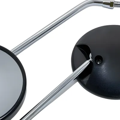 Obrázek produktu pro Sada: 2 zrcátka, Ø110mm, chromovaná tyc, tvar skorepiny - Simson S50, S51, S70, KR51/2 Schwalbe, SR50, SR80