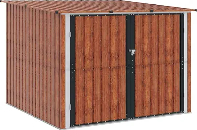 Image de vidaXL Abri à vélos 3 pièces Marron 216 x 207 x 158 cm Métal