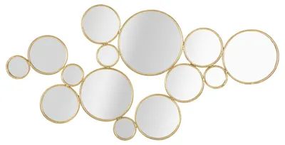 Produktbild von Mauro Ferretti Wandpaneel mit Spiegeln, 100 × 2,3 × 51,5 cm, goldfarben