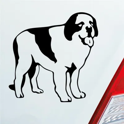 Produktbild von Auto Aufkleber Bernhardiner Dog Tier Hund 10x10 cm Schwarz Matt Sticker Heckscheibenaufkleber