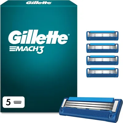 Produktbild von Gillette Mach 3 Turbo Klingen Herren, 5 Original Rasierklingen Ersatzklingen