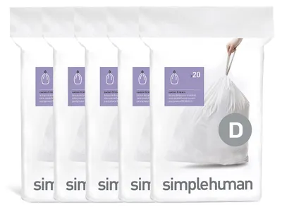 Productafbeelding van simplehuman CW0163CP, 20 liter, Wit, 401 mm, 708 mm, 100 stuks