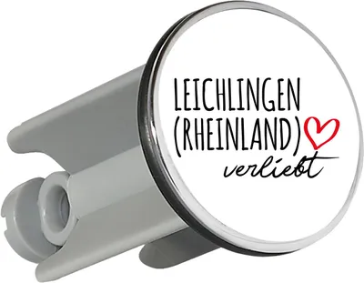 Produktbild von Huuraa Waschbeckenstöpsel Leichlingen Rheinland verliebt 4cm höhenverstellbar Abflussstopfen Geschenkidee