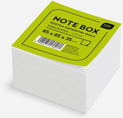 Produktbild von Interdruk Zettelklotz Notizklotz 85 x 85 x 35 mm 350 Blätter Weiß