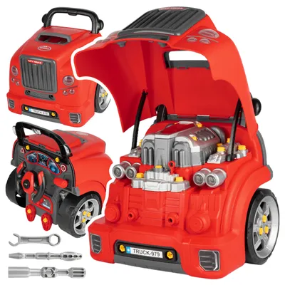Obrázok produktu pre Malplay – automechanik: odskrutkovanie, otáčanie, autodielňa, hračka so zvukom, XXL, darček, od 3 rokov