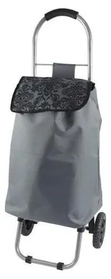Produktbild von Geräumiger Einkaufstrolley mit Kordelzug, Farbe Grau, Maße 87x32x28cm