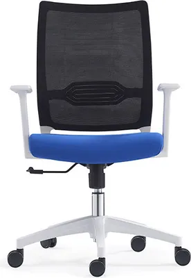 Productafbeelding van Kantoel ZIVA, blauw, zwart, wit, 67x67x98/108 cm, metaal, draaibaar, in hoogte verstelbaar, bekleed met schuim, met netstof