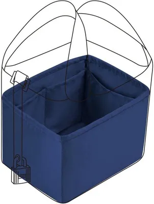 Produktbild von Luxus-Schmucktaschen-Organizer für Damen, 18/22 cm, Seiden-Handtaschen-Organizer, blau (Blue Nuit, PC18)