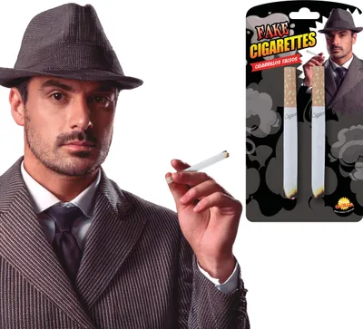 Image de Carnaval Farces et attrapes Fumeur humoristique Gadget pour adultes Accessoires amusants, couleur : blanc / jaune