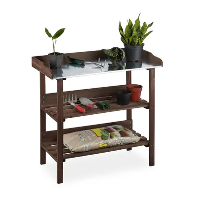 Produktbild von relaxdays Pflanztisch dunkelbraun 92,0 x 41,0 x 86,0 cm
