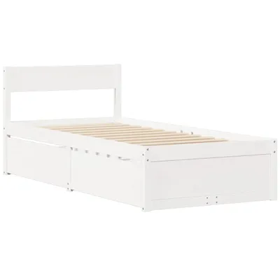 Obrázek produktu pro Postel bez matrace bílá 100 x 200 cm masivní borovice