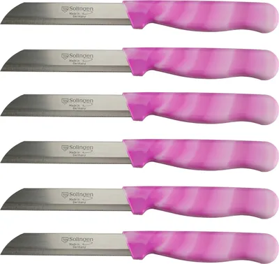 Produktbild von SOLINGEN Messer Allzweckmesser Pink Marmor Obstmesser Schälmesser Sehr scharf, Stückzahl:6 Stück