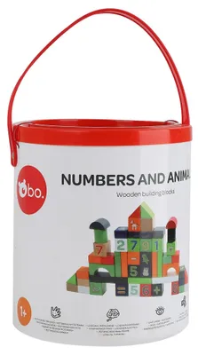 Immagine prodotto di Blocchi di legno con numeri e animali per bambini, 30 pezzi