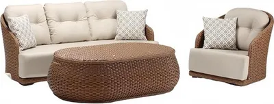 Produktbild von Rattanmöbel Garnitur Gartenlounge Balkonmöbel Loungemöbel Terrassenmöbel 3tlg