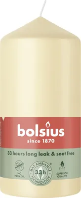 Productafbeelding van Bolsius stompkaars, beige, 12 cm diameter, 5,8 cm hoogte