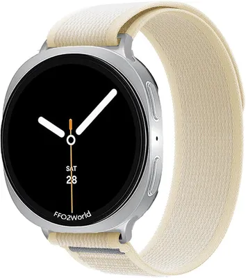 Produktbild von FFO2World Trail Loop Nylonarmband – Kompatibel mit Galaxy Watch 8 (40/44 mm) / 8 Classic (46 mm) – Sportarmband mit Klettverschluss – Starlight