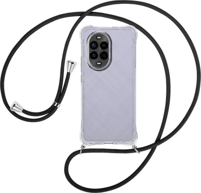 Produktbild von Handykette Backcover-Schutzhülle mit Band (Metall silberfarben) für Huawei Nova 13 Pro 5G - schwarz
