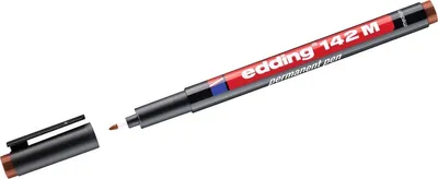 Produktbild von Permanent Pen edding 142 M 1mm braun Packung mit 10 Stück