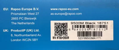 Produktbild von Rapoo 9500M, Volle Größe (100%), Kabellos, RF Wireless, QWERTZ, Schwarz, Maus enthalten