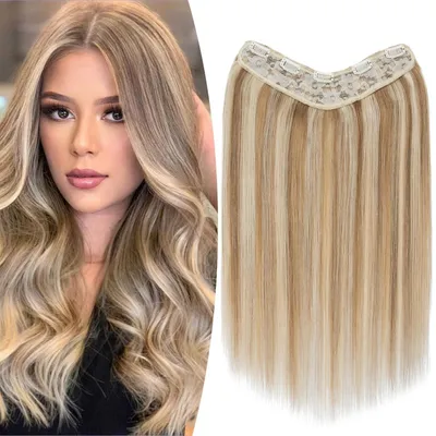 Produktbild von Clip in Extensions Echthaar Balayage 45 cm 70g Hellbraun/Lichtblond