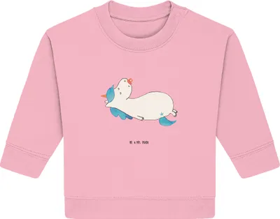 Produktbild von Mr. & Mrs. Panda Organic Baby Pullover Einhorn Schnuller 24. - 36. Monat - Baumwolle Pink - Geschenk, Säugling, Geburt, Unicorn, Bullover