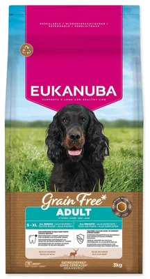 Imagen del producto de Alimento para perros adultos de todas las razas, sin cereales, EUKANUBA, rico en venado, 3 kg