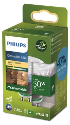 Immagine prodotto di LED GU10 2.1W (50W) 375lm Dimmerabile 2700K Classe energetica A